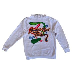 Rod Wave Beautiful Mind Tour 2022 White Hoodie Sweatshirt‎ Mens Size L